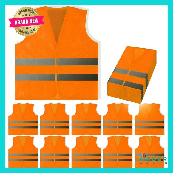 High Visibility Safety Vests 12 Pack Reflective Work Gear Utility